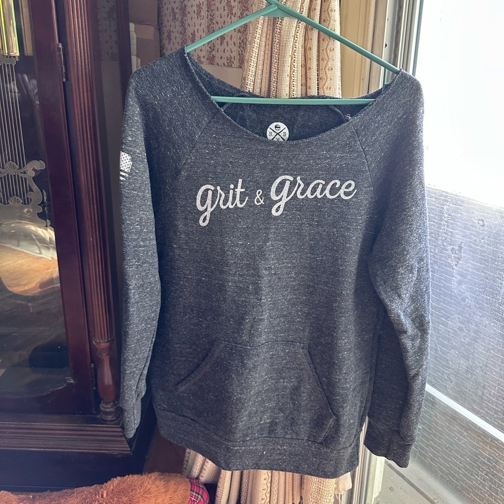 Women's red, white and blue  Gray Sweatshirt